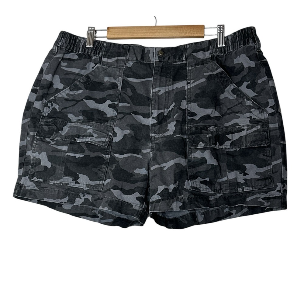 Red Head Cargo Shorts Mens Size 42 Camo Stretch Waist Gray Black Pockets Outdoor